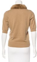 Thumbnail for your product : Michael Kors Mink Fur-Accented Cashmere Top