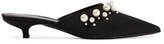 Thumbnail for your product : Erdem Fari Faux Pearl-embellished Faille Mules - Black
