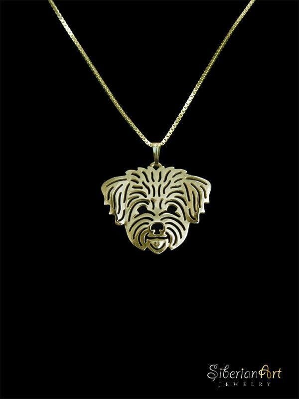 Etsy 14K Yellow Gold Bichon Frise Pendant & Necklace