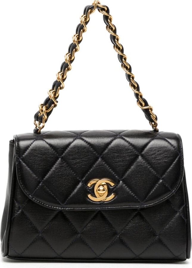 Chanel Pre-owned 1994-1996 Quilted Boxy 2way Bag - Black