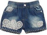 Thumbnail for your product : Baby Sara Lace-Patch Denim Shorts, 2T-4T