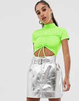 Thumbnail for your product : ASOS DESIGN body with ruched cut out front in scuba