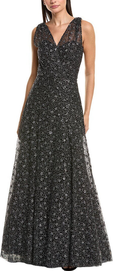 Amsale Sequin Tulle Gown