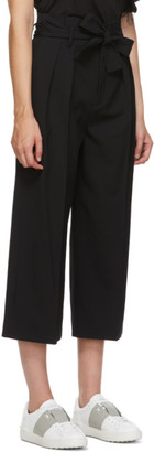 RED Valentino Black Gabardine Cropped Trousers