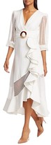 Thumbnail for your product : PatBO Mesh Trim Belted Midi Dress