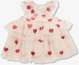 Konges Slojd Coeur Sequins Yvonne Heart-embellished Mesh Dress 18