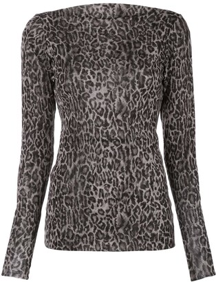 Peter Cohen Leopard-Print Fitted Top