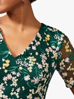 Thumbnail for your product : Phase Eight Oralie Floral Print Mini Dress, Pine Green/Multi