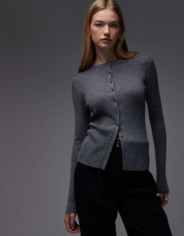 And other stories & knit cardigan in dark gray