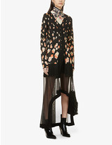 Thumbnail for your product : Paco Rabanne Floral-print fringe-hem woven cardigan