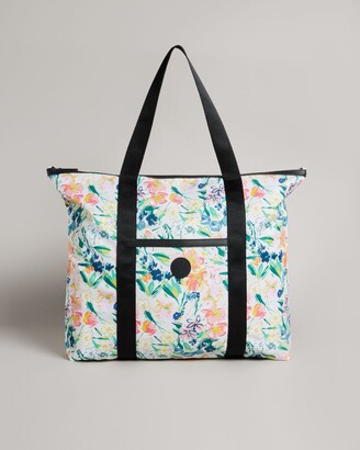 Buy Ted Baker Women Blue Small Debossed & 3D Floral Tote Bag