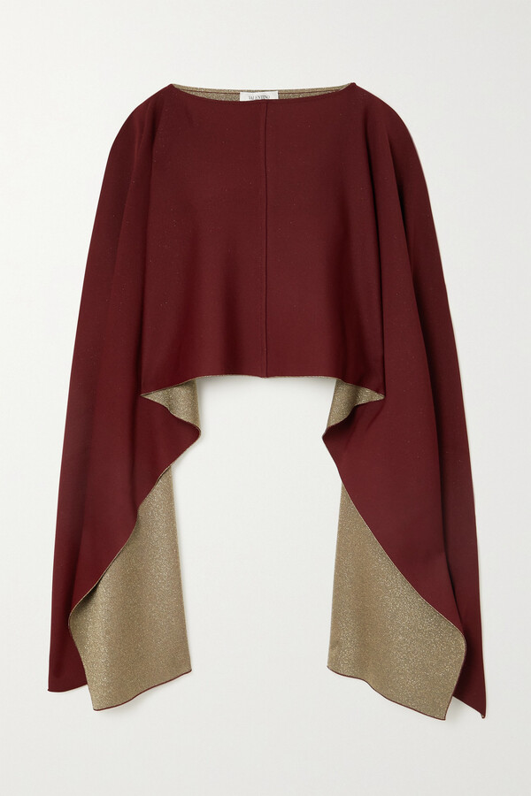passenger Beyond Reassure Valentino Asymmetric Two-tone Piqué Poncho - Red - ShopStyle Capes