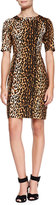 Thumbnail for your product : Shoshanna Lainey Half-Sleeve Leopard-Print Sheath Dress