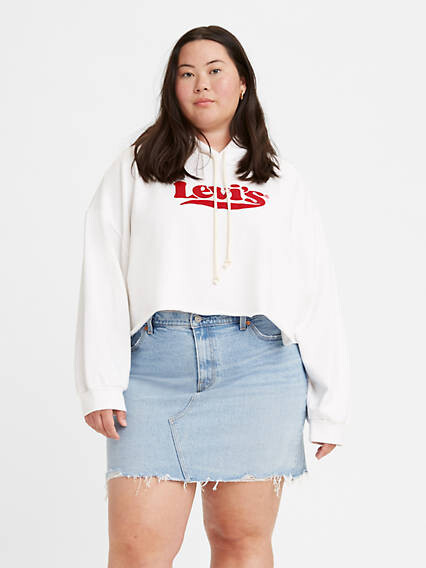 Levi's Cropped Hoodie Sweatshirt (Plus Size) - Women's - White - ShopStyle