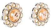Thumbnail for your product : Miu Miu Crystal Floral Clip-On Earrings