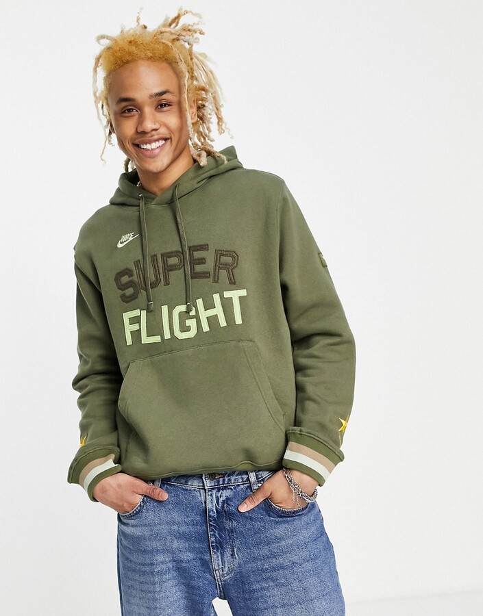 Nike Super Flight Pack fleece hoodie in khaki - ShopStyle