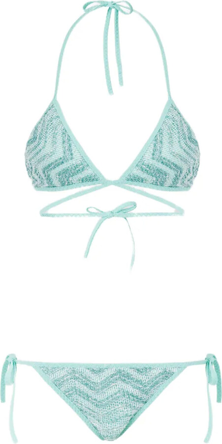 Missoni Zigzag-Pattern Tie-Fastening Bikini Set