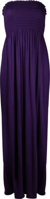 Purple Hanger New Womens Plain Long Strapless Elasticated Shearing Ladies Bandeau Shirred Boob Tube Summer Maxi Dress Teal Size 12 - 14