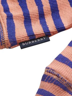 Burberry Kids Striped Rib Knit Cotton Sweatshirt