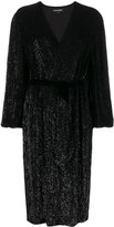 Thumbnail for your product : retrofete Glittered Wrap Style Midi Dress