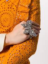 Thumbnail for your product : Gucci crystal-embellished butterfly palm bracelet