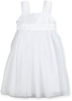 Thumbnail for your product : Isabel Garreton Venice Pleated Straps V-Back Dress, White, Size 2-3