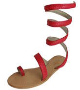 Thumbnail for your product : Aspiga Coral Cannes Flat Leather Ankle Wrap Sandals