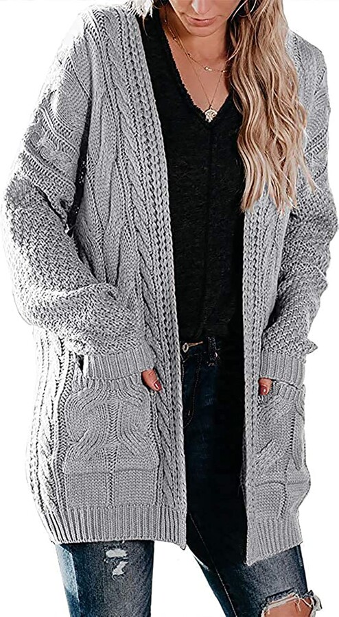 chunky cardigan grey