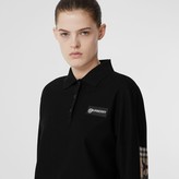 Thumbnail for your product : Burberry Long-sleeve Vintage Check Panel Oversized Polo Shirt