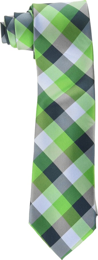Tommy Hilfiger Men's Boston Plaid Slim Dress Tie Necktie Teal Green NEW $75 