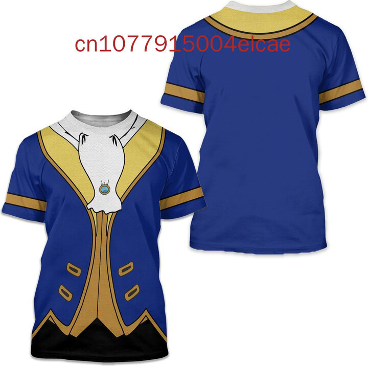 Miniso/Name Excellence Superior Products Beauty And The Beast T-Shirt 3D Printed Disney Casual Street Harajuku Round Neck Men & apos;s and Women & apos;s Children & apos;s T-Shirts