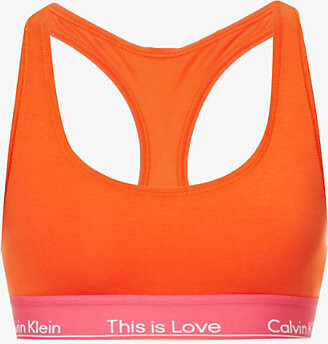 Calvin Klein Womens Orange This is ove Stretch-cotton Blend