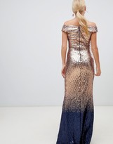 Thumbnail for your product : City Goddess ombre sequin embellished maxi dress