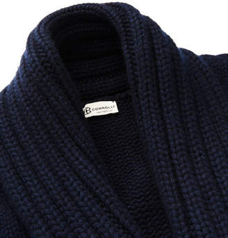 Connolly - Beach Belted Intarsia Cashmere Cardigan - Navy