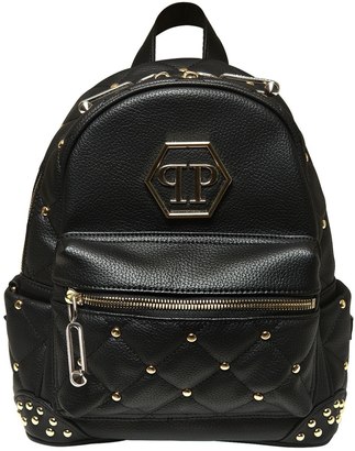 Philipp Plein Junior Studded Quilted Faux Leather Backpack