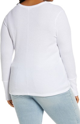Caslon High Cuff Thermal Henley Top