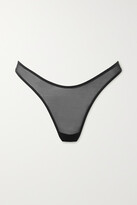Thumbnail for your product : SKIMS Ultra Fine Mesh Thong - Onyx