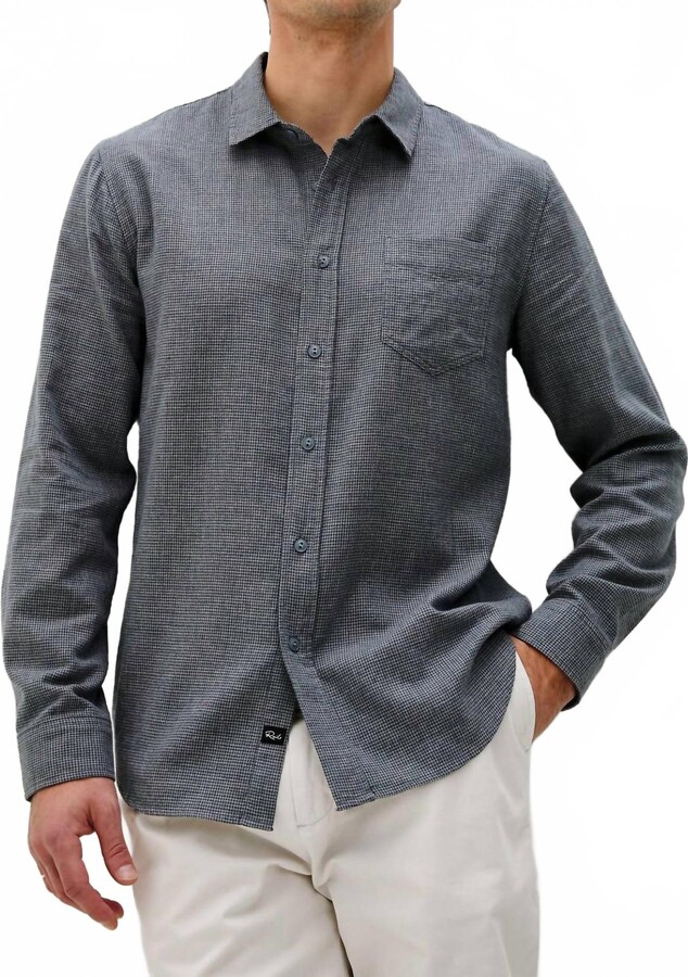 Rails Men's Wyatt Shirt In Charcoal Navy Houndstooth