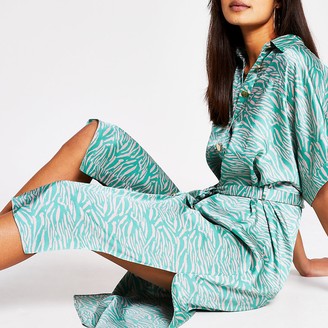 river island green midi dress
