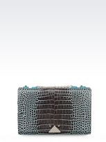 Thumbnail for your product : Giorgio Armani Runway Croc Print Bag With Chain Strap