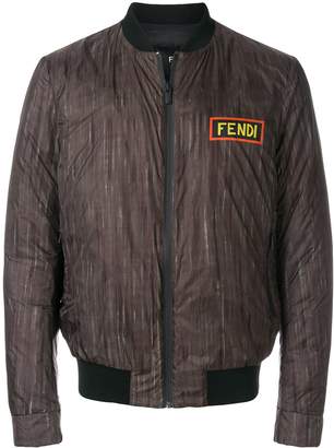 Fendi logo print bomber jacket