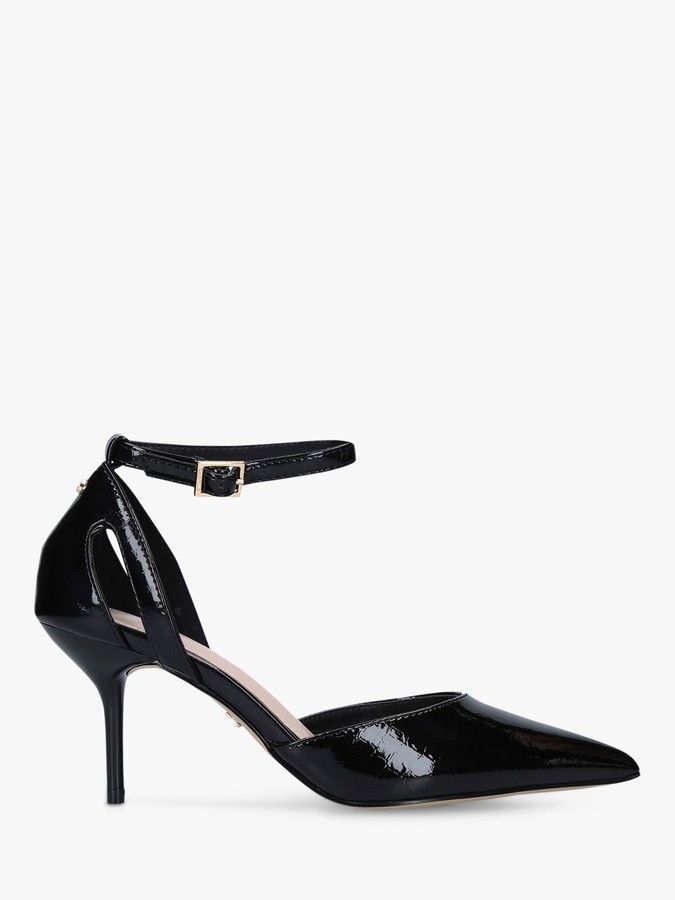 carvela pointed asymmetric strap heels