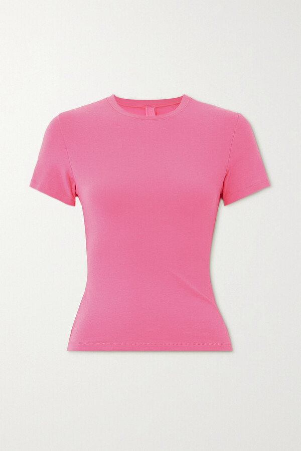 SKIMS Stretch-cotton Jersey T-shirt - Pink - ShopStyle Plus Size Tops