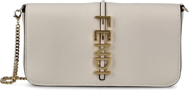 Fendi F is Fendi Continental Wallet w/ Chain - Grey Crossbody Bags