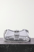 Thumbnail for your product : Balenciaga Lindsay Small Buckled Metallic Crinkled-leather Shoulder Bag - Silver