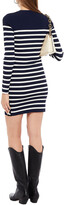 Thumbnail for your product : Veronica Beard Lace-up striped ribbed-knit mini dress