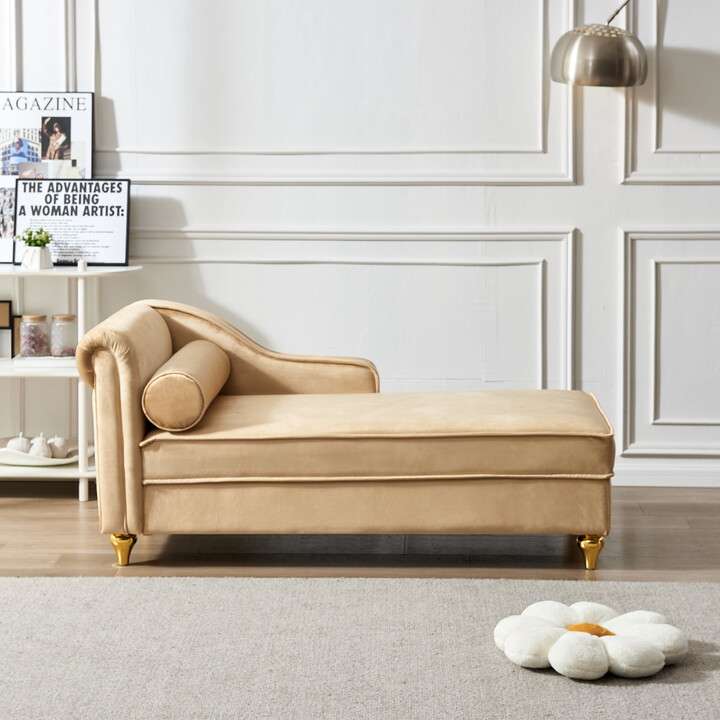 DEALTOPS Futon Sofa Chair with Storage Lounge Couch Modern Upholstered Sofa Recliner Lounge Chair for Living Room- Khaki