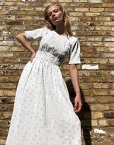 Thumbnail for your product : And other stories & floral print frill hem midi dress in white