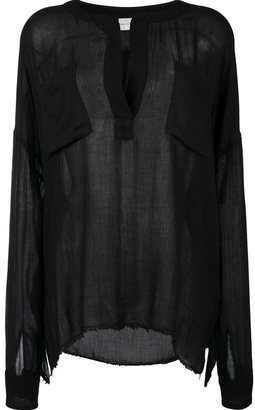 Faith Connexion semi sheer blouse - women - Viscose/Wool - XS