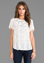 Thumbnail for your product : Rebecca Taylor Embellished Silk Tee